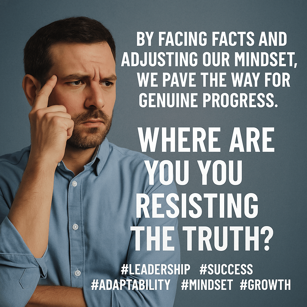 Focused man reflecting on truth and mindset shift for personal growth and leadership success